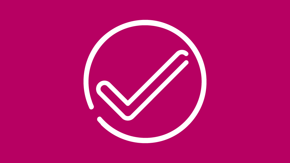 A tick enclosed in a circle